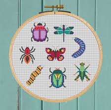 Beetles Bugs Butterflies Cross Stitch Chart Colourful Etsy In 2021 Cross Stitch Butterfly Cross Stitch Cross Stitch Chart