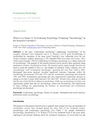 Original article (below in full text): What S In A Name Is Evolutionary Psychology Eclipsing Sociobiology In The Scientific Literature Topic Of Research Paper In Psychology Download Scholarly Article Pdf And Read For Free On Cyberleninka Open Science