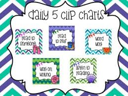 daily 5 clip chart minis beach themed colorful