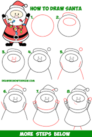 I will be back in a bot with more drawing fun. How To Draw Santa Claus Holding Christmas Lights Easy Step By Step Drawing Tutorial For Kids How To Draw Step By Step Drawing Tutorials