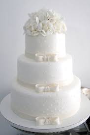 Wedding Cake With Bows And Polka Dots Simple Wedding Cake Wedding Cakes Bow Cakes