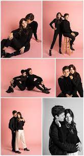 Fashion Inspired Pink Studio Engagement Session Em Co Photography Studio Photography Poses Photo Poses For Couples Portrait Poses