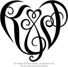 K J Heart Design Initial Tattoo Monogram Tattoo Shape Tattoo