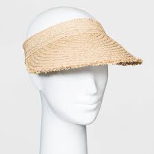 Women S Straw Visor Hats Universal Thread Natural One Size In 2021 Straw Visor Straw Visor Hat Visor Hats