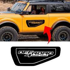 Check spelling or type a new query. Amazon Com 2 Pcs Custom Offroad Door Decals Sticker Compatible With Any Year Ford Bronco Fans Multicolor Or And Reflective Handmade Products
