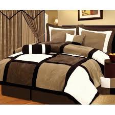 Black And White Bed In A Bag Full Chezmoi Collection 7 Pieces Black Brown And White Suede Patchwork Comforter Set Bed In A Bag Full Or Double Size Bedding Bed Comforter Sets Comforter Sets King Size Comforter Sets