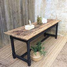 table de ferme ancienne pietement peint en noir plateau bois brut 2m table de ferme en bois table a table de ferme table de ferme ancienne table bois brut