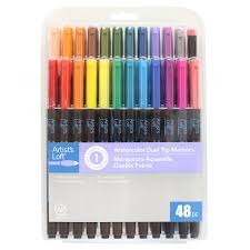 48 piece watercolor dual tip markers by artists loft