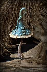 Ahnliche Artikel Wie Rustikal Blaulich Braunlich Mit Herbst Marchen Garten Verlasst Fantasy Pilz Polymer Clay Stuffed Mushrooms Polymer Clay Art Clay Fairies