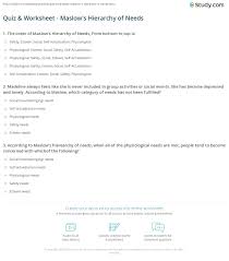 Katniss, her family and gale all live in a poor section of district 12 called what? Quiz Worksheet Maslow S Hierarchy Of Needs Study Com