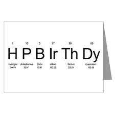 Geek B Day Card Periodiek Systeem Verjaardag Feestje