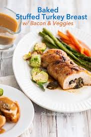 Tie every 2 inches with kitchen twine. Stuffed Roast Turkey Breast With Sausage Stuffing Best Recipe Box