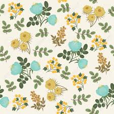 Blue and white flower hd desktop wallpaper. Floral Seamless Pattern Blue And Yellow Flowers With Green Leaves Royalty Free Cliparts Vectors And Stock Illustration Image 57505960
