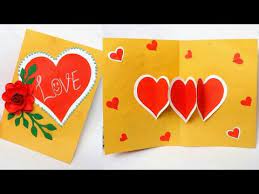 To make the origami heart you will need a sheet of paper twice as long as it is wide, e.g. Valentine Day Pop Up Card How To Make Easy Heart Popup Card For Valentines Day Love Card Youtube Love Cards Popup Card Simple Cards Handmade