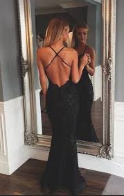 Formal Spaghetti Straps Open Back Black Lace Mermaid Long Prom Dresses Pd3587 Mermaid Prom Dresses Lace Backless Prom Dresses Beautiful Prom Dresses