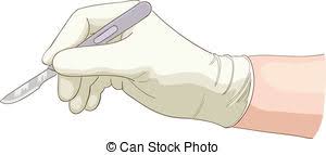 Bisturi, ter, doutor, mão. Apartamento, doutor, banner., scalpel ...