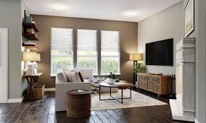 A living room decorating scheme truly fit for a snow queen, the wintry whites and silvers of this rustic chic living room are anchored by comfy fabrics and an unvarnished wooden table. Warm Cozy Modern Rustic Living Room Design By Spacejoy