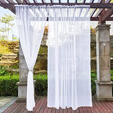 Maybe you would like to learn more about one of these? Buy Nicetown White Sheer Outdoor Curtains For Patio Waterproof Rod Pocket Indoor Outdoor Sheer Airy Voile Drapes For Porch Pergola With Rope Tiebacks 2 Pieces 54 Inch Wide By 84 Inch Long Online