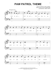 Paw Patrol Theme Song Sheet Music Google Search