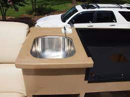 Added A Sink To The Kitchen Area Pontoon Boat Sink Pontoon