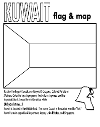 Black And White Flag With Green Stripe Kuwait Coloring Page Coloring Books Flag Coloring Pages Kuwait