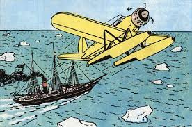 Tintin In Shooting Star Tintin Aircraft Art Illustrations Posters