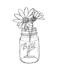 Flowers In A Jar Mason Ball Jar Sunflowers Daisies Art Print By Henryfarmcreative X Small In 2020 Mason Jar Tattoo Flower Sketches Flower Drawing