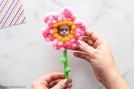 Wooden skewers from my kitchen fitted the bill, just the right size, a. Pom Pom Flower Craft The Best Ideas For Kids