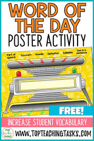Free Word Of The Day Poster Activity In 2020 Word Of The Day Language Resources Vocabulary