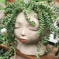 Lady Of The Forest Head Planter Terra Soleil Head planters are one of the coolest gardening watchful head planter stone statue this planter has a watchful, guarding face on the front of it. lady of the forest head planter