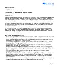 Maintains relationships with clients for long term growth. Marketing Account Manager Job Description Template Free Download Free Pdf Books