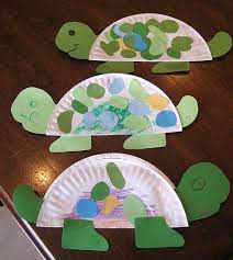 When you break out the crayons or paint, you can feel the kid's excitement and anticipation to get started. Turtle Art We Made These Yesterday Afternoon With Paper Pl Flickr Turtle Crafts Daycare Crafts Crafts