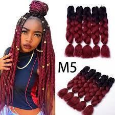 Xpression Braiding Hair Jumbo Box Braids Ombre Hair Extensions 5pcs Lot 100g Pcs 24 M5 Wish Box Braids Hairstyles Box Braids Styling Cute Box Braids