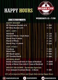 Heart Cup Coffee Jubilee Hills Menu Happy Hour Menu Late Night Food Dark Rum