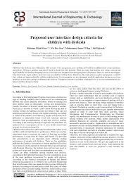 Dyslexia association of sarawak information: Pdf Proposed User Interface Design Criteria For Children With Dyslexia