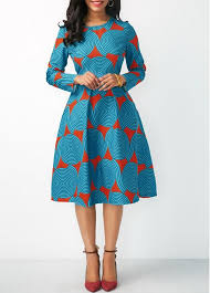Yellow Long Sleeve Band Waist Dress Modlily Com Usd 31 29 African Fashion Designers African Fashion African Print Fashion Dresses