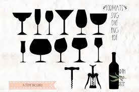 Download Free Wine Glass Wine Bottle Wine Opener Corkscrew Svg Dxf Png Pdf Crafter File All Download Free Svg Cut Files
