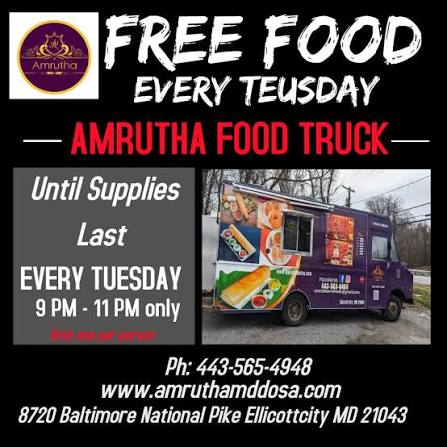 Amrutha Food Truck — Indian restaurant food truck in Ellicott City, Maryland