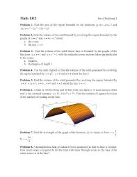 Inches are marked with quotation marks or double apostrophes. 12 Problems On Functions In Calculus Ii Assignment 2 Math 1312 Docsity