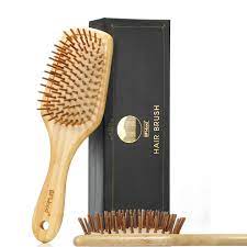 Bamboo or wood hair brush are a popular option for those looking to enhance the look and health of their hair on a daily basis. Bfwood Untangling Hair Brush For Thick And Curly Hair Amazon De Beauty