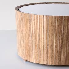 The Drum Table Combines Wood With Resin To Create A Unique Side Or Coffee Table Hundreds Of Slats Of White Oa Drum Table Drum Coffee Table Coffee Table Wood