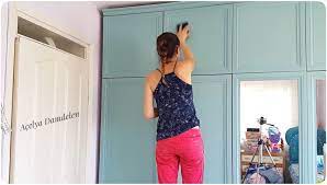 Mutluyum.ahşap boyama severler bu video tam size göre.mobilya nasıl. Kaplama Gardrop Boyama Beyaz Mucizeler