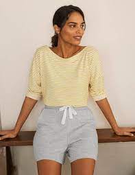 Thelma Jersey Shorts Grey Marl Boden Uk