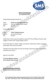 Contoh Surat Keterangan Kerja Untuk Kpr Pembiayaan Rumah 2020