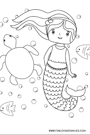 For boys and girls, kids and adults, teenagers … 6 Cute Mermaid Coloring Pages For Kids Free Printables Fun Loving Families Mermaid Coloring Pages Mermaid Coloring Summer Coloring Sheets