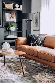 Decorative wood legs and slightly flared arms with welt trim add character to amy's clean silhouette, while a roomy thr. 60 Classy And Elegant Living Room Sofa Design Ideas Leather Couches Living Room Tan Living Room Living Room Color Schemes