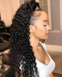 If your hair is not long enough to create an impressive hairstyle, attach a weave to make your locks longer. 34 Half Up Half Down Sew In With Braids Sewing Wiki Source