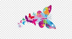 Grupo De Mariposas Pintadas Mariposa Pintada Mariposa Colorida Mariposa Coloreada A Mano Png Pngwing