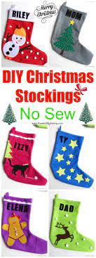 Diy Christmas Stockings No Sew Christmas Stockings Diy Diy Stockings Christmas Diy Sewing