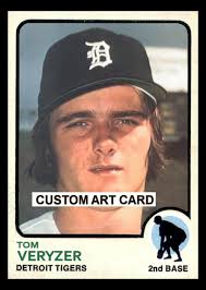 Tom Veryzer Detroit Tigers 1973 Custom Made Baseball Art Card Blank Back
